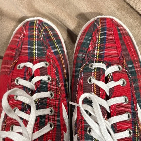 Red Plaid Tretorn Sneakers size 7 - Picture 6 of 9